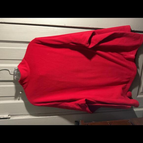 Lands' End Red Fleece Quarter Zip Pullover - 3X, Anti-Static & Anti-Pill 3X - Picture 7 of 8